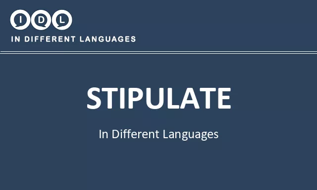 Stipulate in Different Languages - Image