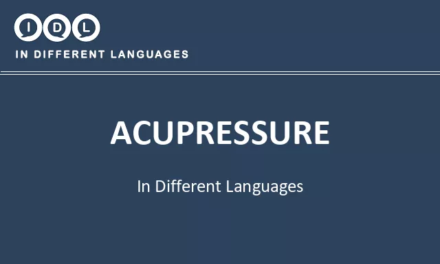 Acupressure in Different Languages - Image