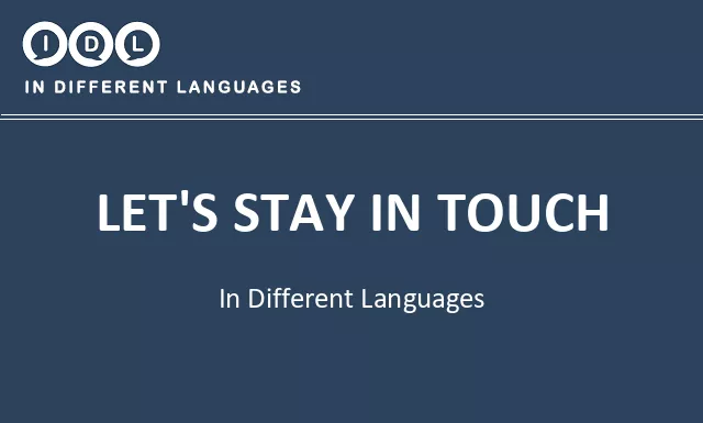 Let's stay in touch in Different Languages - Image