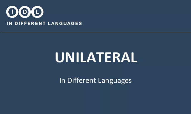 Unilateral in Different Languages - Image