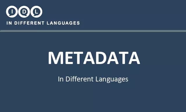 Metadata in Different Languages - Image
