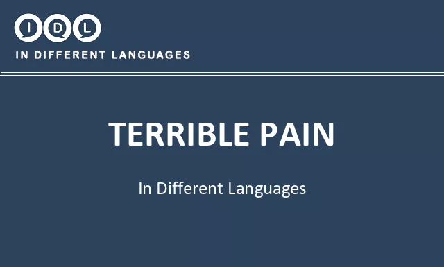Terrible pain in Different Languages - Image