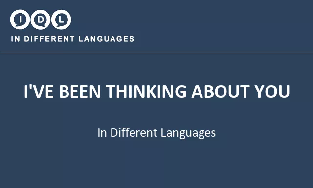 I've been thinking about you in Different Languages - Image