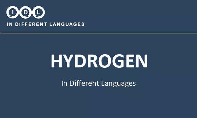 Hydrogen in Different Languages - Image