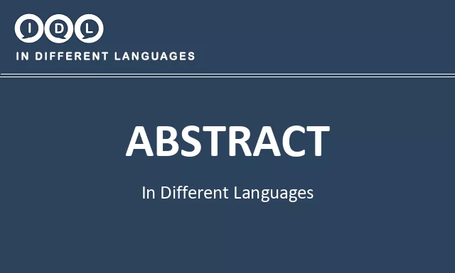 Abstract in Different Languages - Image
