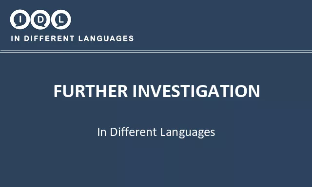 Further investigation in Different Languages - Image