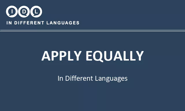 Apply equally in Different Languages - Image