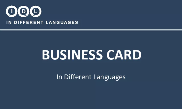 Business card in Different Languages - Image
