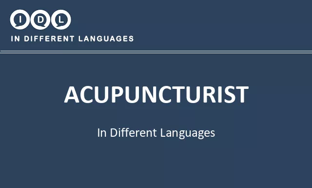 Acupuncturist in Different Languages - Image