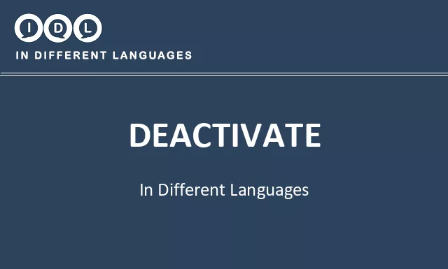 Deactivate in Different Languages - Image