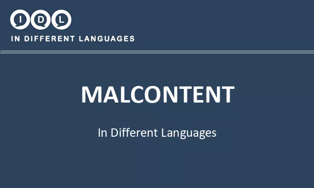Malcontent in Different Languages - Image