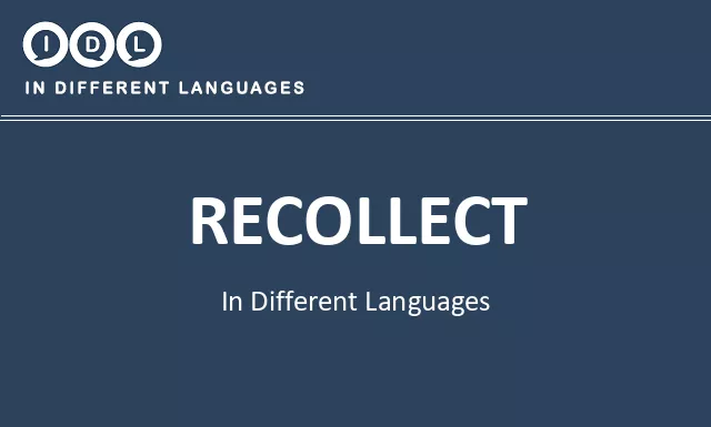 Recollect in Different Languages - Image