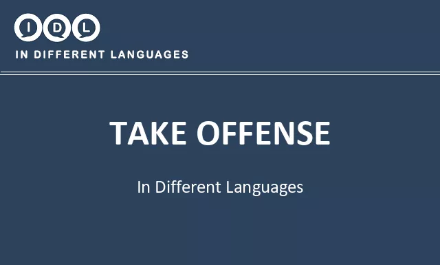 Take offense in Different Languages - Image