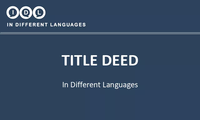Title deed in Different Languages - Image