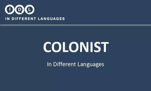 Colonist in Different Languages - Image