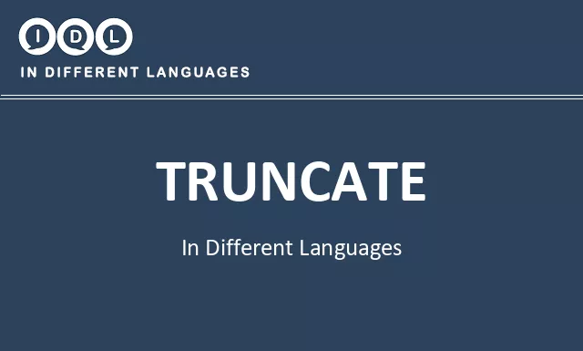 Truncate in Different Languages - Image