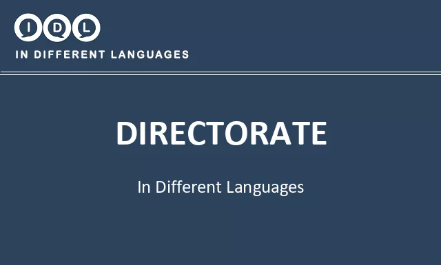 Directorate in Different Languages - Image