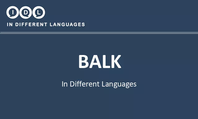 Balk in Different Languages - Image
