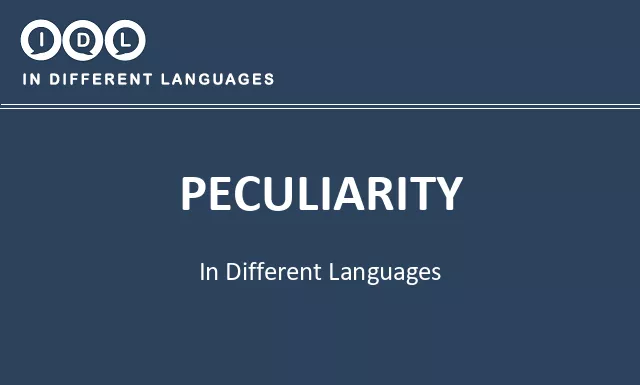 Peculiarity in Different Languages - Image