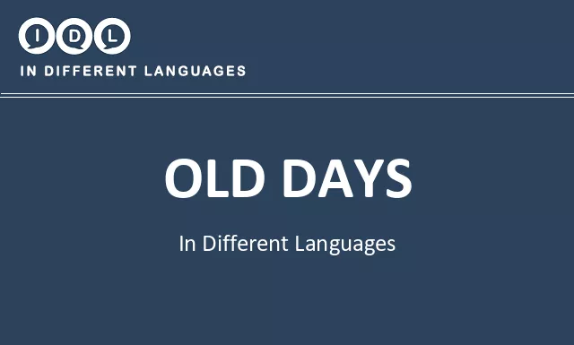 Old days in Different Languages - Image