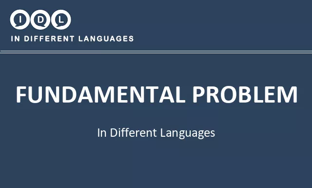 Fundamental problem in Different Languages - Image