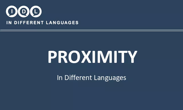 Proximity in Different Languages - Image