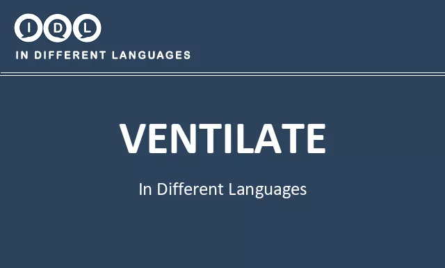 Ventilate in Different Languages - Image