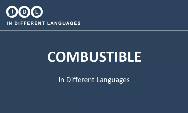 Combustible in Different Languages - Image