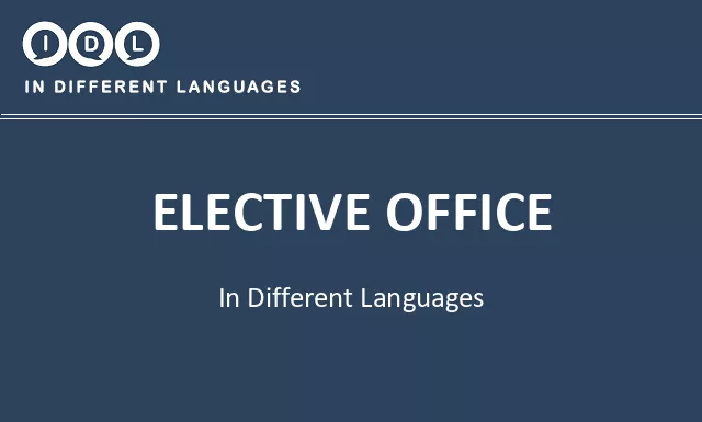 Elective office in Different Languages - Image