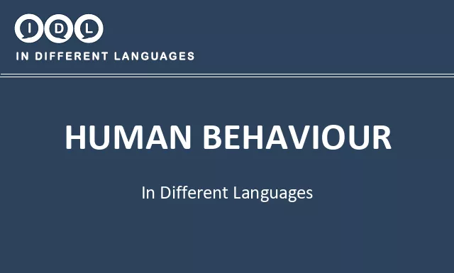 Human behaviour in Different Languages - Image