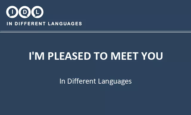 I'm pleased to meet you in Different Languages - Image