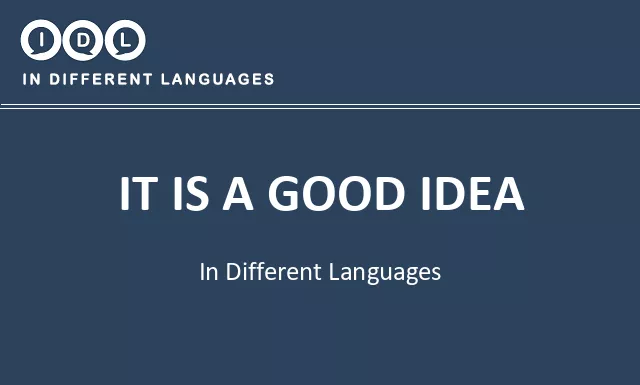 It is a good idea in Different Languages - Image