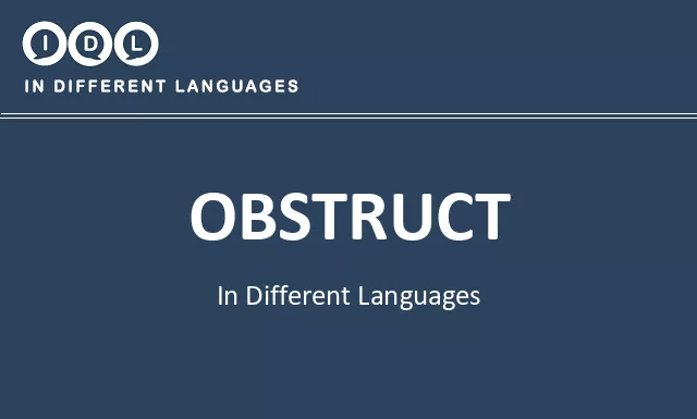Obstruct in Different Languages - Image