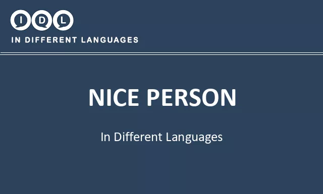 Nice person in Different Languages - Image