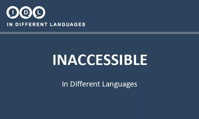 Inaccessible in Different Languages - Image