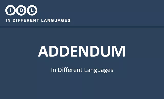 Addendum in Different Languages - Image