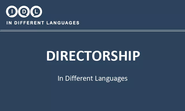 Directorship in Different Languages - Image