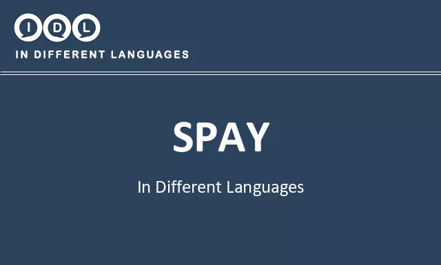 Spay in Different Languages - Image