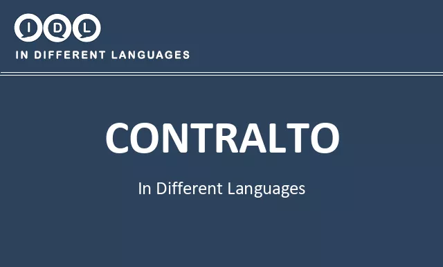 Contralto in Different Languages - Image