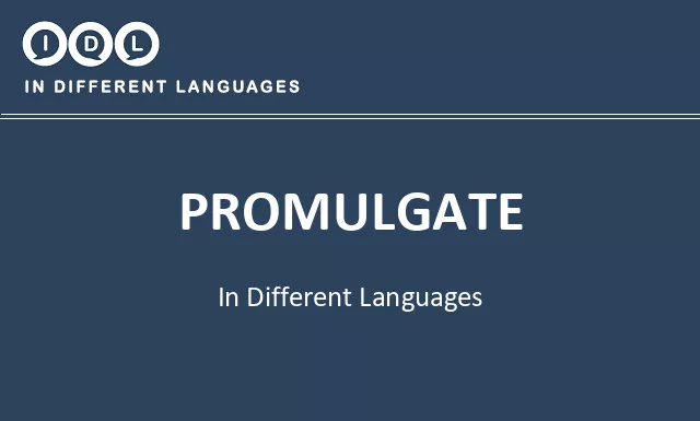 Promulgate in Different Languages - Image