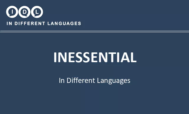 Inessential in Different Languages - Image