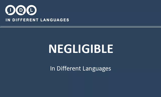 Negligible in Different Languages - Image