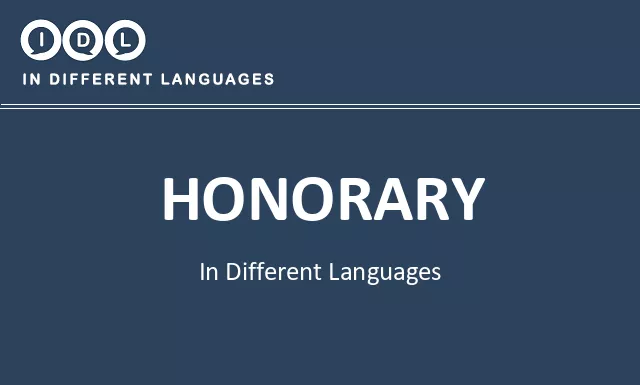 Honorary in Different Languages - Image