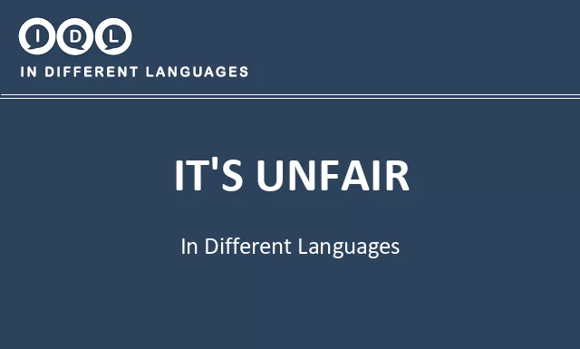 It's unfair in Different Languages - Image
