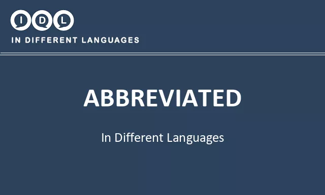 Abbreviated in Different Languages - Image