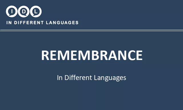 Remembrance in Different Languages - Image