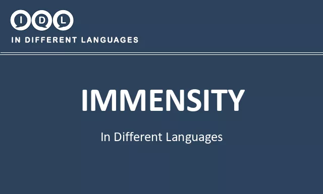 Immensity in Different Languages - Image
