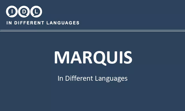 Marquis in Different Languages - Image