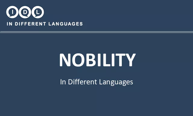Nobility in Different Languages - Image