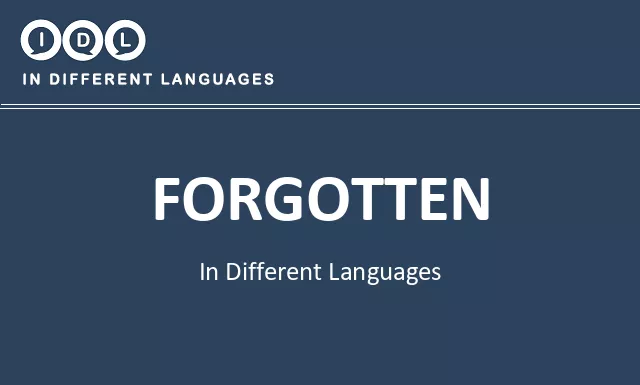 Forgotten in Different Languages - Image